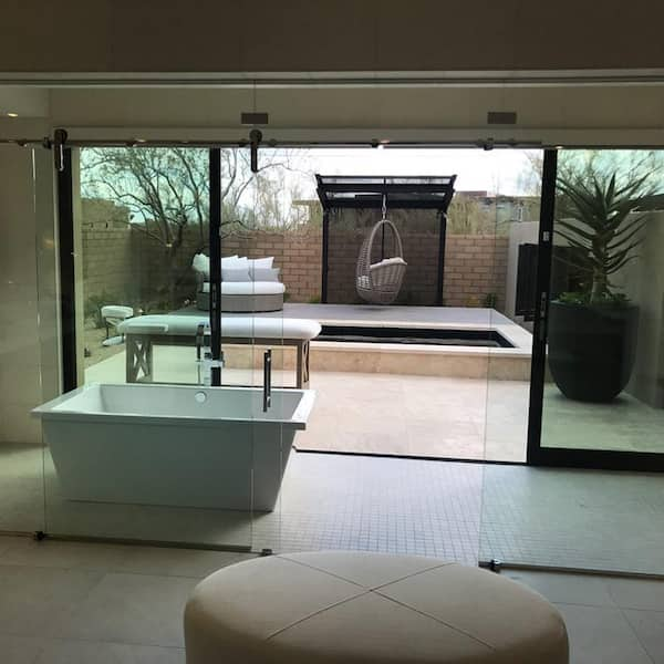 Luxury Bathroom Remodel in Columbia, Missouri, Frameless Glass Shower, Soaker Tub with Roman Faucet, Double Vanity