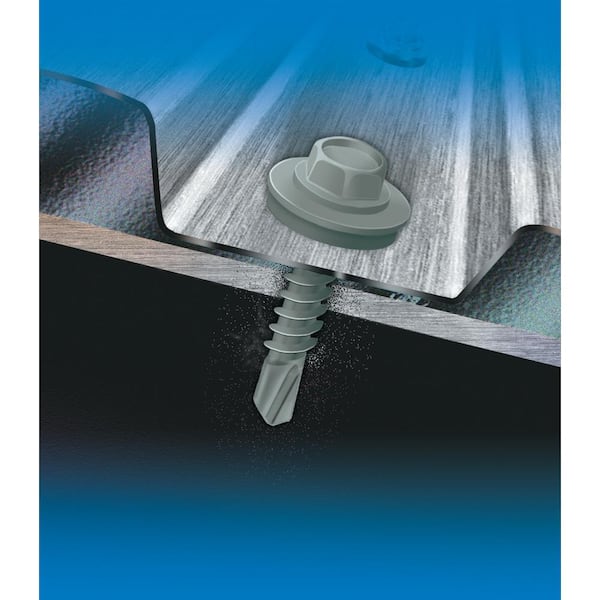 #12-14 x 1-1/2 in. External Hex Washer Head Roofing Drill Point Screw (75-Pack)