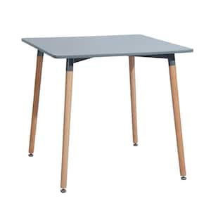 31.5 in. Grey Dining Table Dining Room Furniture MDF Top