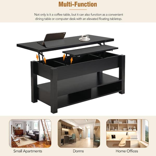 テーブル・チェア・ハンモック C.C. MASTER SHELF TABLE MIDNIGHT BLACK Zeus & Ruta Multi-Functional Black Lift Top Coffee Table