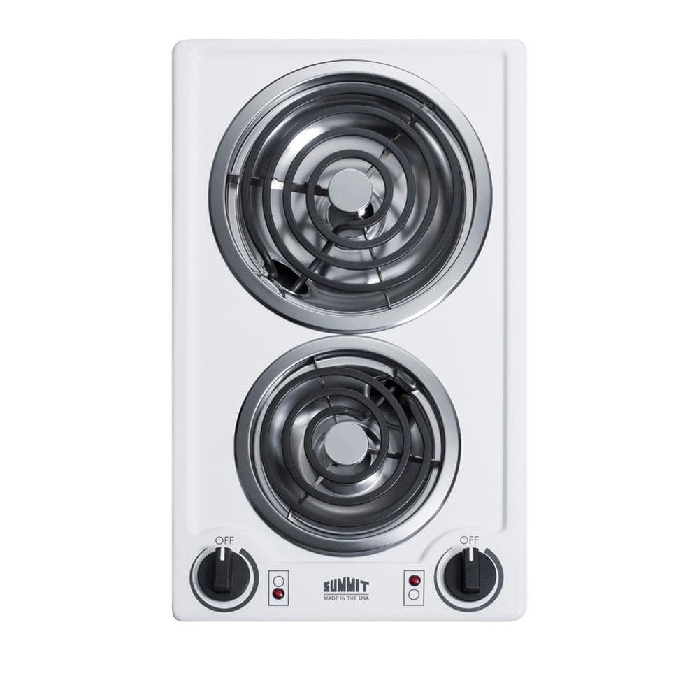 Summit Appliance 12 in. Coil Electric Cooktop in White with 2 Elements