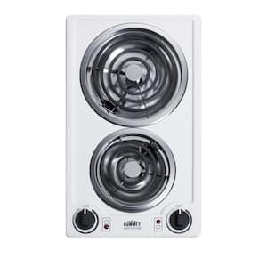 12 in. Coil Electric Cooktop in White with 2 Elements