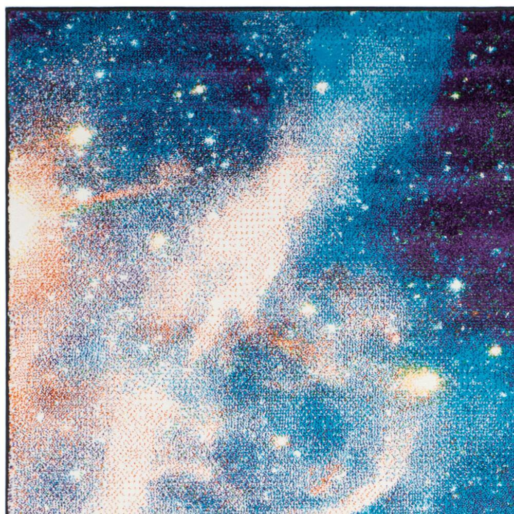 Galaxy Purple and Multicolor Abstract Area Rug, 9' x 12'