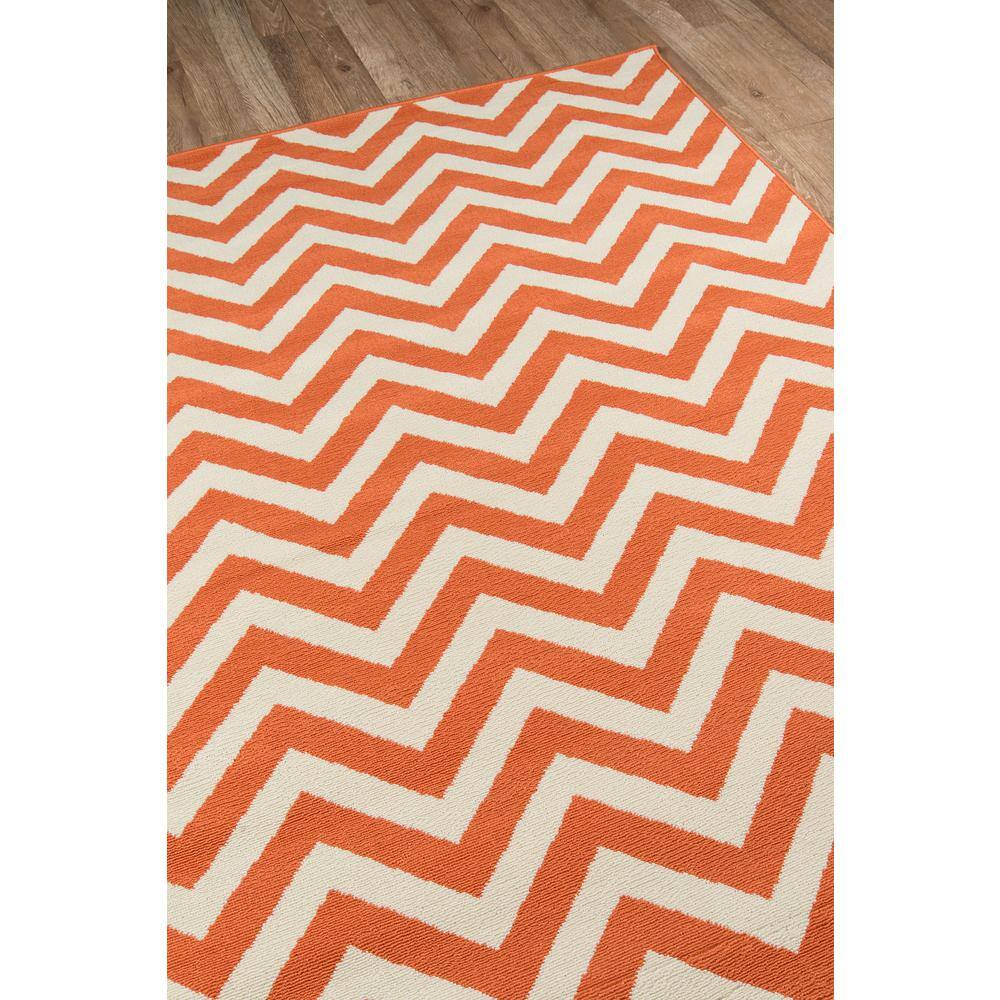 Rectangular Orange Synthetic Easy Care Indoor/Outdoor Rug