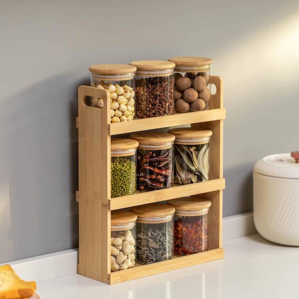 Organizer Bamboo Spice Containers Bamboo Spice Spices Rack Walmart