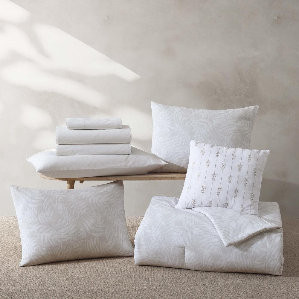 King White Cotton Bedspread Set with Decorative Pillow