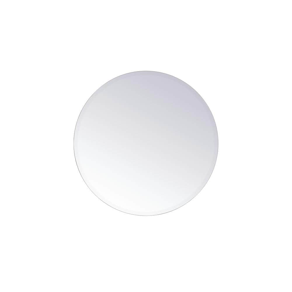 Medium Round Clear Contemporary Mirror (28 in. H x 28 in. W)