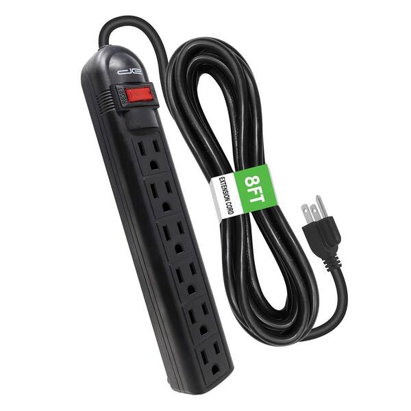 Digital Energy 8 ft. 6-Outlet Power Strip Surge Protector