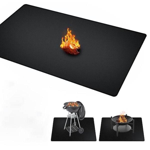 60 x 40 inch Double-Sided Fireproof Under Grill Mats,Outerdoor BBQ Fire Pit Fireplace Mat
