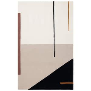 Fifth Avenue Ivory/Black 5 ft. x 8 ft. Abstract Geometric Area Rug