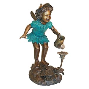 33.5 in. H Francine the Fairy Gardener Cast Bronze Garden Statue