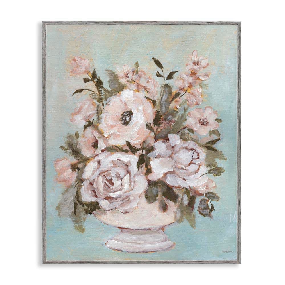 Sophisticated Flower Bouquet by Amanda Hilburn Gray Framed Nature Giclee Art Print 14 in. x 11 in. price history on PriceWatchPro
