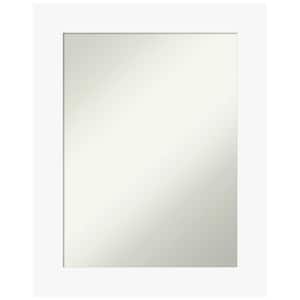 Basic White 23.5 in. W x 29.5 in. H Non-Beveled Casual Rectangle Wood Framed Wall Mirror in White