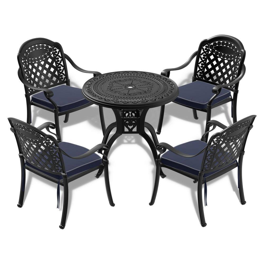 5-Piece Cast Aluminum Patio Outdoor Dining Set Rust-Proof Dining Table Sets