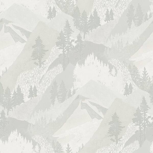 Chesapeake Range Light Grey Mountains Paper Strippable Roll (Covers 56.4 sq. ft.)