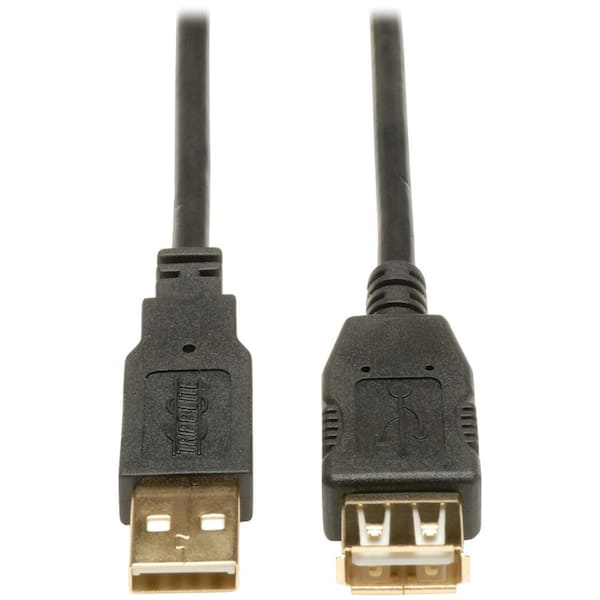 Tripp Lite 10 ft. USB 2.0 A/A Gold Extension Cable, Black