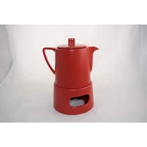 34 fl. oz. Red Lund Teapot with Warmer