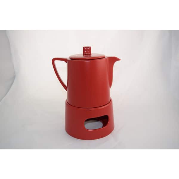 Verdachte bevel Forensische geneeskunde Bredemeijer 34 fl. oz. Red Lund Teapot with Warmer-LD050R - The Home Depot