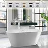 Vanity Art Domme 54 in. Acrylic Flatbottom Freestanding Non-Slip Soaking Bathtub in White/Oil Rubbed Bronze VA6815-NXSW-ORB