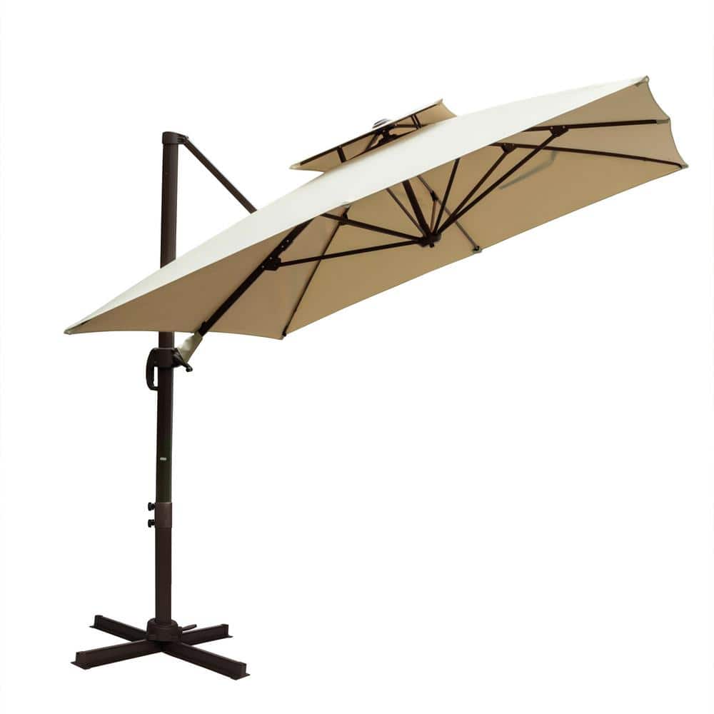 LAUREL CANYON 12 ft. x 9 ft. Aluminum Cantilever Patio Umbrella with