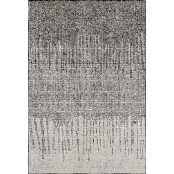 Mayfield Premium Machine Washable Abstract AMF2135 Gray 10 ft. x 14 ft. Area Rug