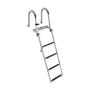 4-Step Boat Ladder with Pedal Handrail for Boat Yacht Dock for In Ground Pool