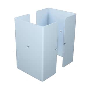 4 in. x 4 in. x 1/2 ft. H Powder Coated White - Galvanized Steel Pro Series Mailbox and Fence Post Guard