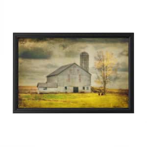 "Old Barn on Stormy Afternoon" by Lois Bryan Framed with LED Light Landscape Wall Art 16 in. x 24 in.