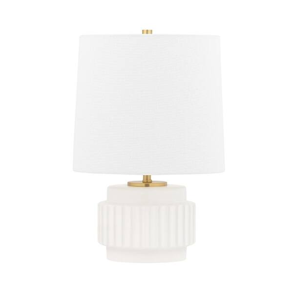 MITZI HUDSON VALLEY LIGHTING Kalani 14 in. Matte White Bedside Lamp