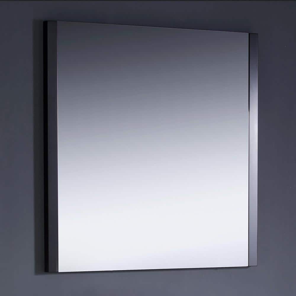 Espresso Wood Framed Square Bathroom Vanity Mirror