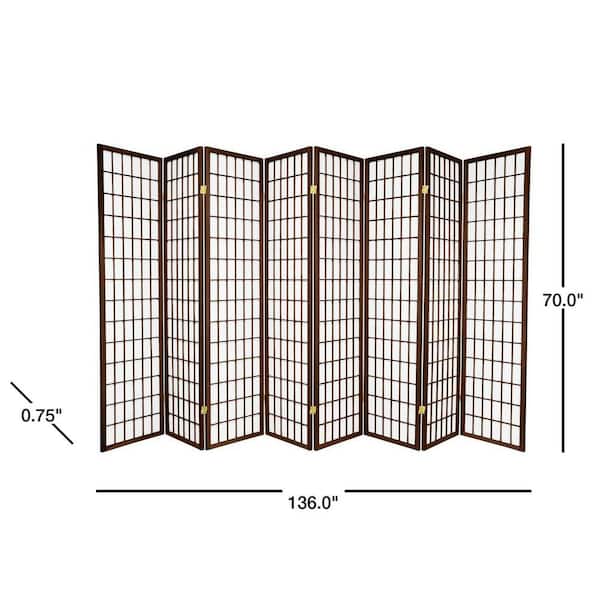 6 ft. Walnut 8-Panel Room Divider