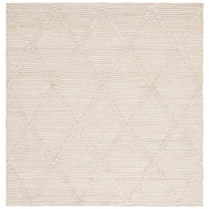 Martha Stewart Natural 6 ft. x 6 ft. Oversized Diamond High-Low Square Area Rug