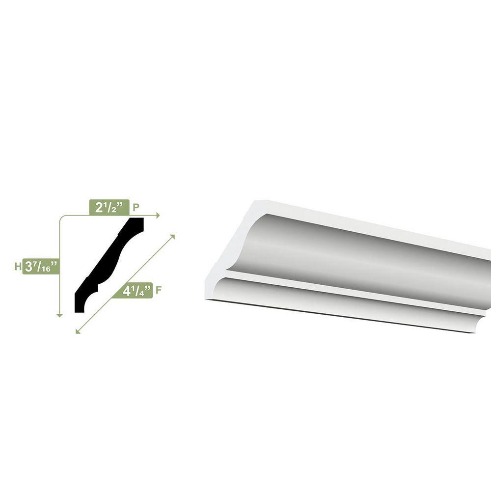 Unfinished PVC Crown Moulding 3-3/8" x 4-1/4" x 96"