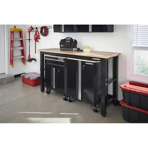 3-Piece Ready-to-Assemble Steel Garage Storage System in Black (72 in. W x 42 in. H x 24 in. D)