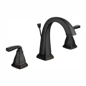 Mason 8 in. Widespread Double-Handle High-Arc Bathroom Faucet in Bronze