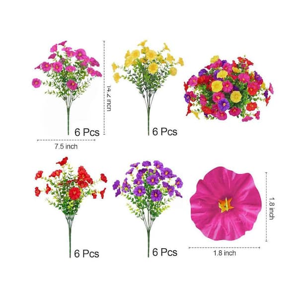 14.2 in. Multi-Colored Indoor/Outdoor Artificial Assorted Flowers
