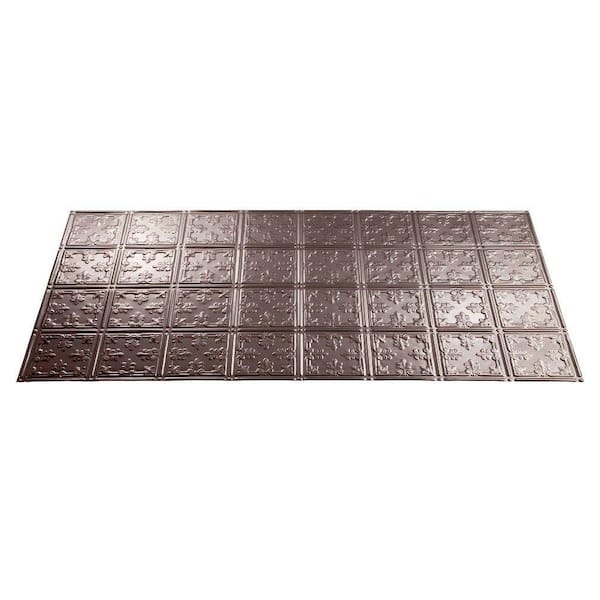 Fasade Traditional 10 2 ft. x 4 ft. Brushed Nickel Lay-in Ceiling Tile