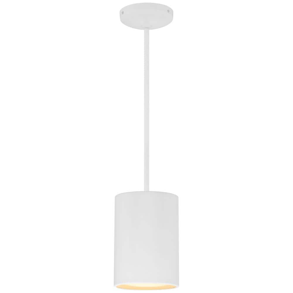 Pilson XL 10-Watt 1-Light Matte White Shaded Pendant Light