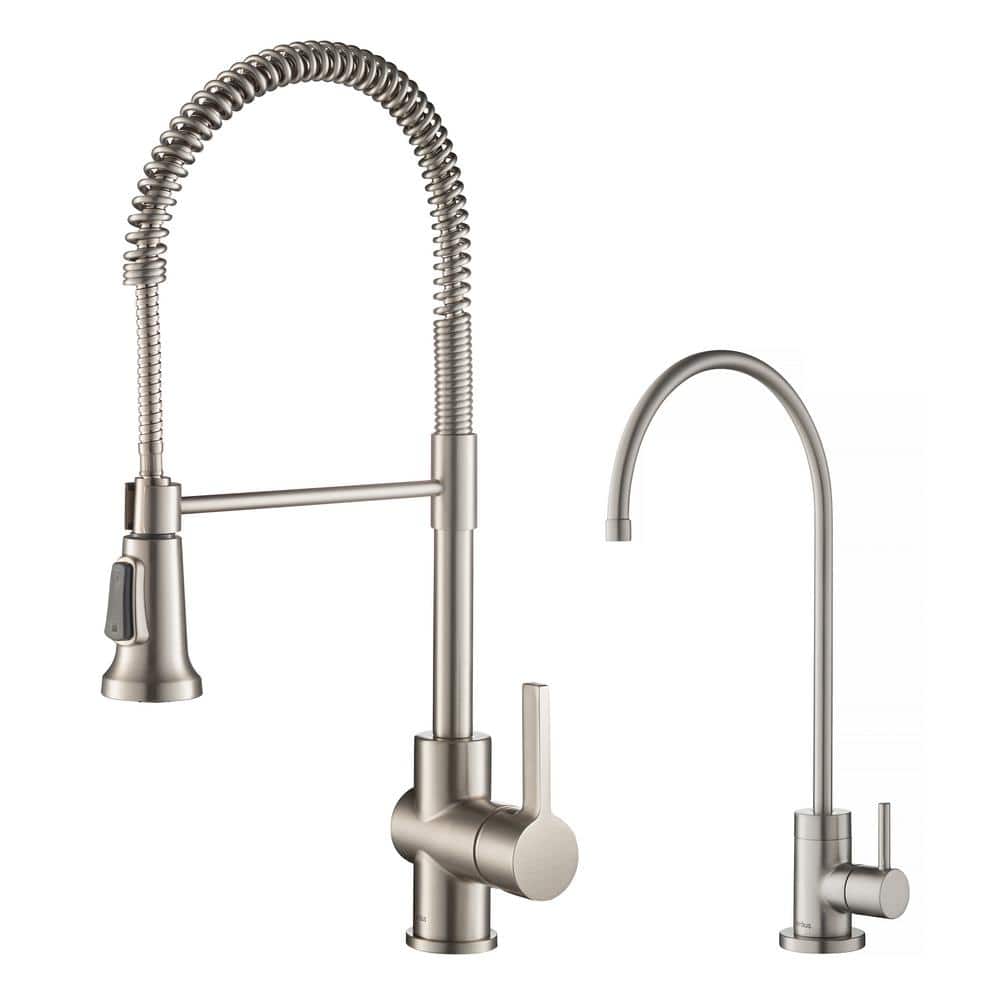 KRAUS Britt Commercial Style Kitchen Faucet and Purita Water Filter
