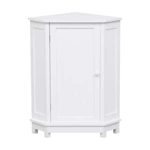 17.5 in. W x 17.5 in. D x 31.4 in. H White Linen Cabinet, Bathroom Cabinet Triangle Corner Storage Cabinet
