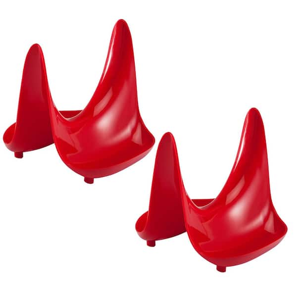 Hutzler Red Pot Lid Stand/Spoon Rest (2-Pack)