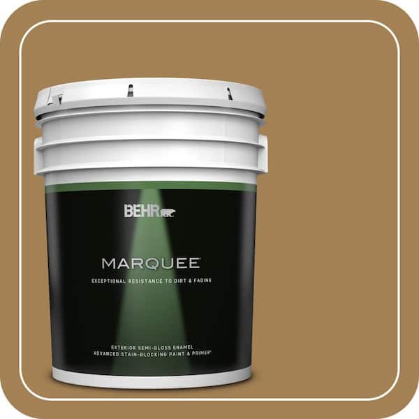 BEHR MARQUEE 5 gal. #MQ2-14 Lavish Gold Semi-Gloss Enamel Exterior Paint & Primer