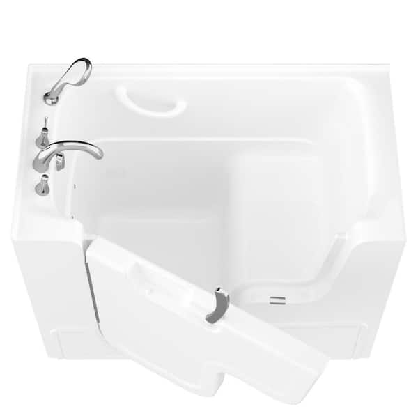 Universal Tubs HD Series 29 W in. x 53 L in. Left Drain Wheelchair Access Walk-In Soaking Bathtub in White