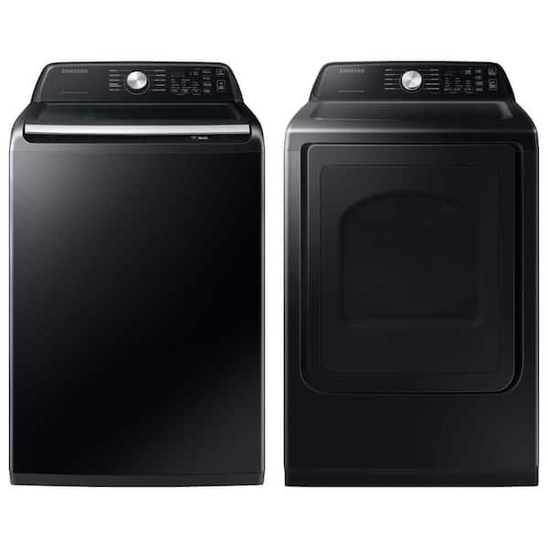 "4.7 cu. ft. Washer with Active WaterJet and 7.4 cu. ft. Dryer, Brushed Black Combo"