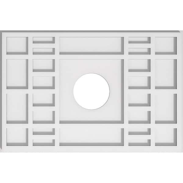 Ekena Millwork 20 in. x 13.37 in. x 1 in. Beaux Architectural Grade PVC Contemporary Ceiling Medallion