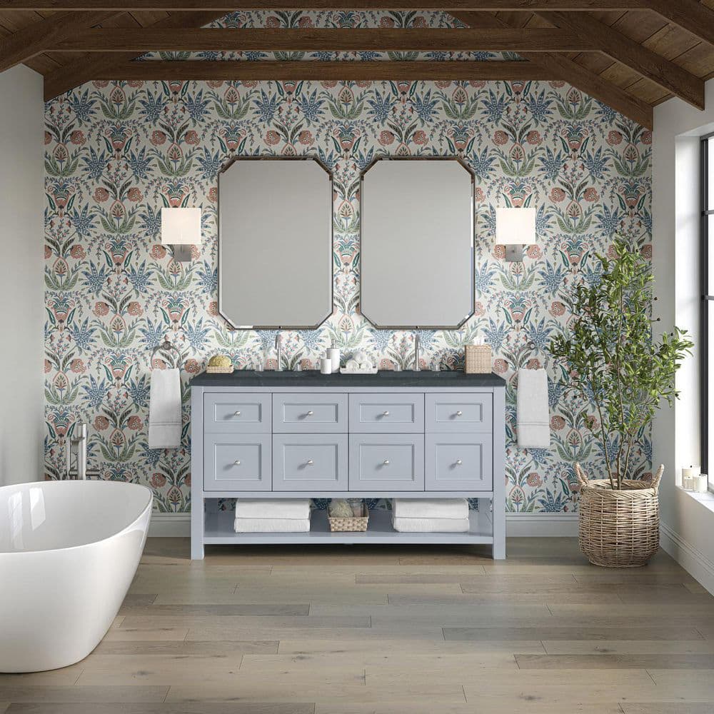 Breckenridge 60.0 in. W x 23.5 in. D x 34.25 in. H Bath Vanity in Serenity Blue with Charcoal Soapstone Quartz Top price history on PriceWatchPro