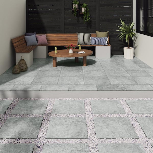 MSI Lunar Silver 2 cm. x 24 in. x 24 in. Matte Porcelain Stone Look Paver Tile (8 sq. ft./Case)