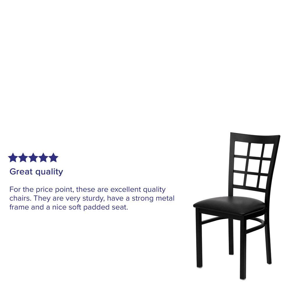 Hercules Series 36.5" High Black Metal Side Chair with Vinyl Seat