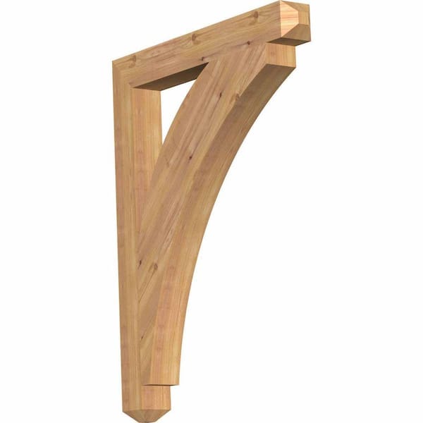 Ekena Millwork 3.5 in. x 38 in. x 30 in. Western Red Cedar Thorton Craftsman Smooth Bracket