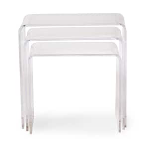 Clear 3-Piece Nesting End Table